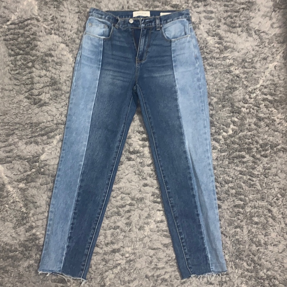 Pacsun Vintage Icon two tone mom jean with distressed hem